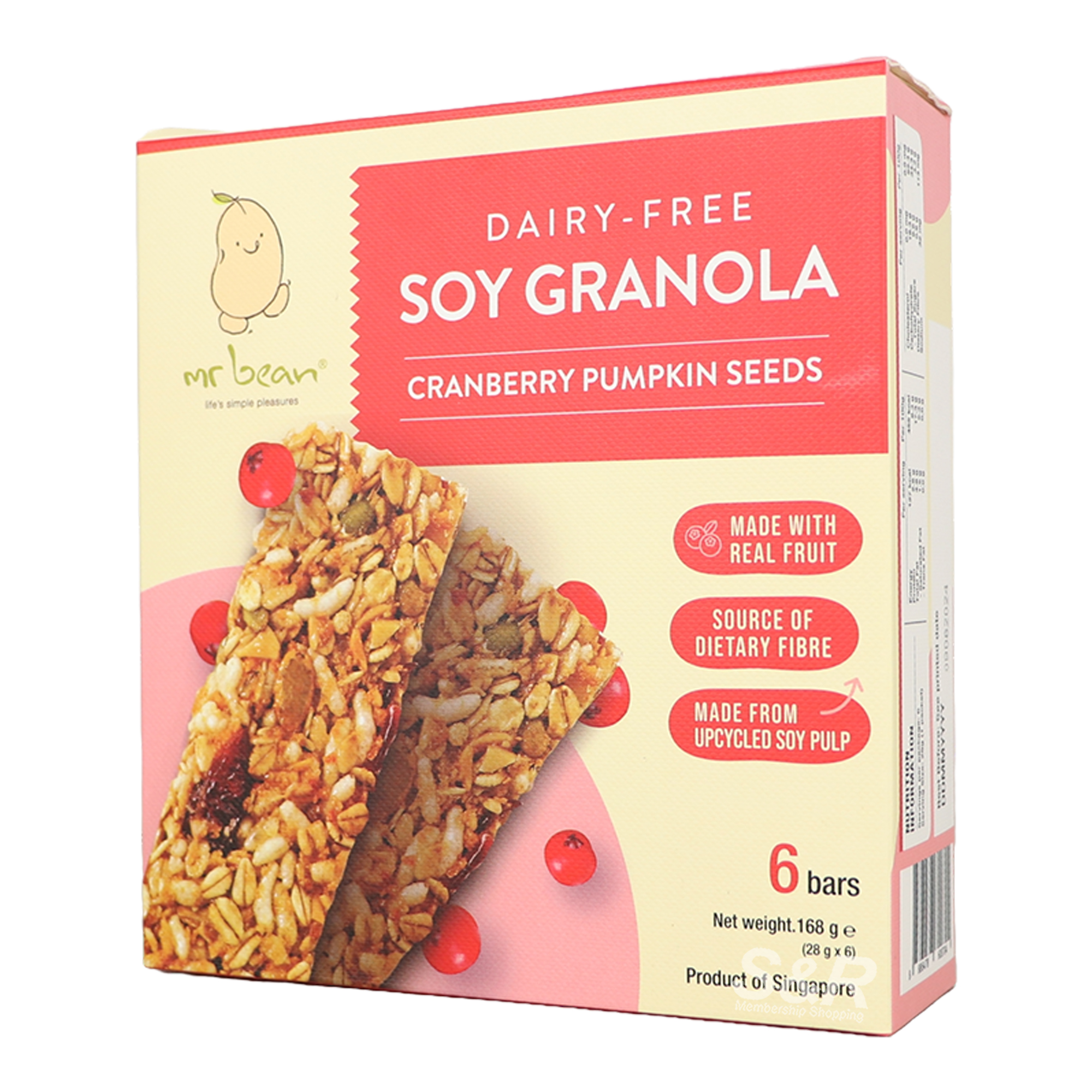 Mr. Bean Cranberry Pumpkin Seeds Soy Granola Bars 6pcs